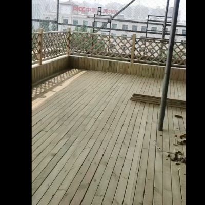 陕西防腐木地板护栏花箱安装视频