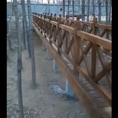 陕西防腐木木桥栈道施工视频